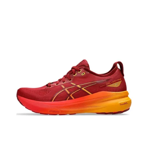 Asics Gel Kayano 31 Low Топ Беговые кроссовки Мужские Красные