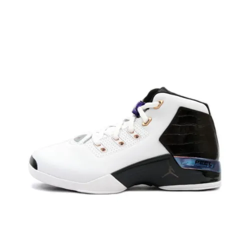 Jordan Air Джордан 17 Противоскользящий устойчивый к истиранию высокий топ винтажные баскетбольные кроссовки мужской белый черный