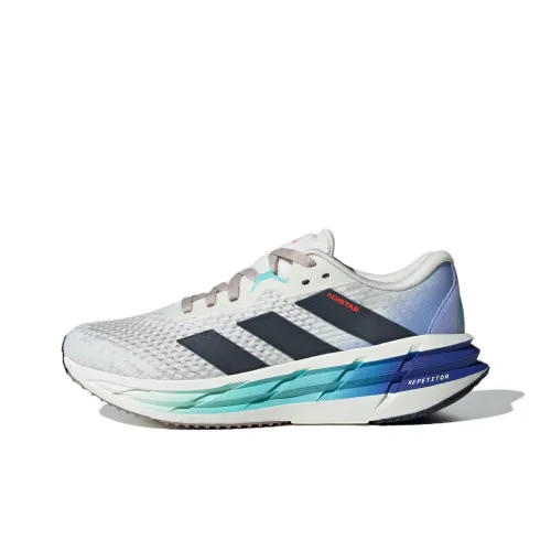 Adidas ADISTAR 3 Беговые кроссовки Низкий топ Нефритовый белый/Glittering Синий/Черный Мужской