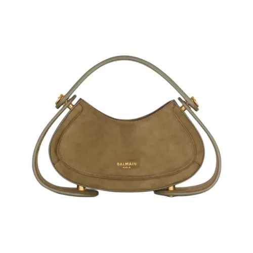 BALMAIN Замша Одно плечо Сумка Средний Женский Коричневый