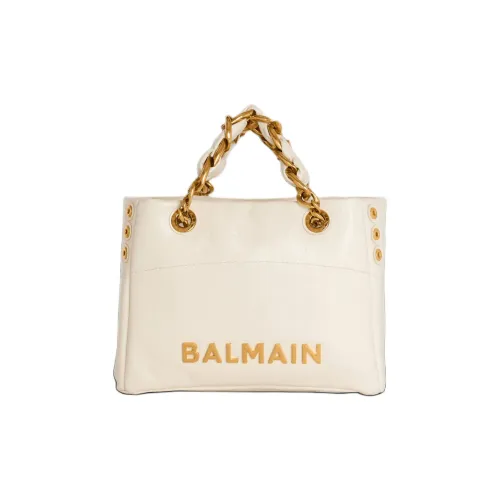 BALMAIN 1945 Телячья кожа Тоут Сумка Сумка для покупок Сумка Маленькая Женская Белая