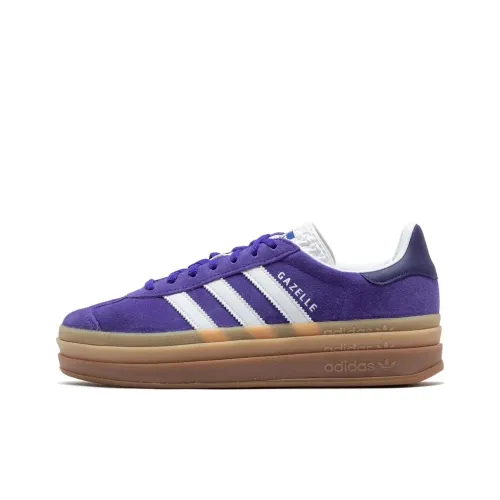 Adidas Originals GAZELLE BOLD Амортизация Износостойкие Низкие Кроссовки для Скейтбординга Женские Фиолетовые Белые