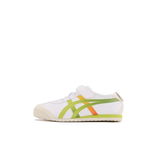 Onitsuka Tiger MEXICO 66 Slip-on Устойчивый к истиранию Низкий Топ KIDS Lifestyle Shoes Белый Зеленый Детский