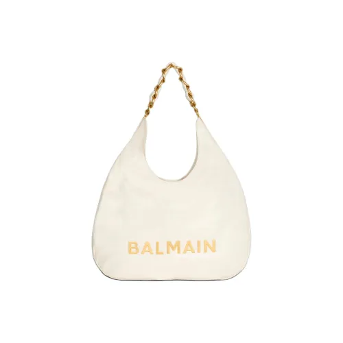 BALMAIN 1945 Телячья кожа Сумка-хобо Сумка Сумка через плечо Большая Женская Белая