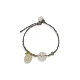 Маленький браслет с виноградной пряжкой, цвет серый, шнур