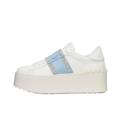 Valentino Rockstud Low Топ Повседневная обувь 5,7 см Женская Белый Синий