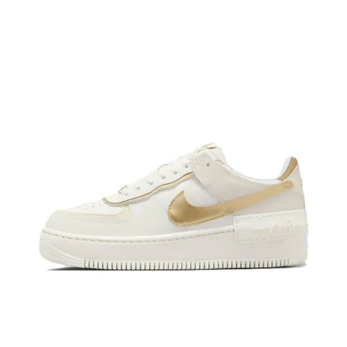 Nike Air FORCE 1 Скейтборд Кроссовки Низкие Белый Золото Женские