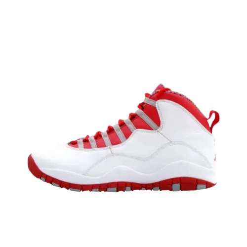 Jordan Air Джордан 10 Противоскользящие устойчивые к истиранию высокие баскетбольные кроссовки для детей белые для подростков