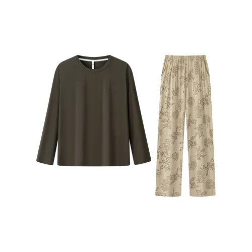 Gongdie Пижамный комплект женский коричневый