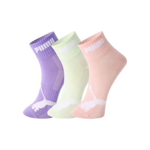PUMA 3 шт. Фиолетовый+Зеленый+Розовый Женские носки MID до икры