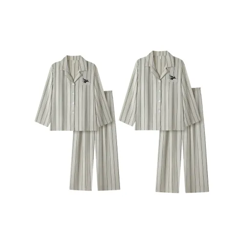YUZHAOLIN Pajama Комплект Унисекс Серый Белый