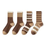 Коричневый носок с телом, с двумя белыми полосами + двумя белыми полосами