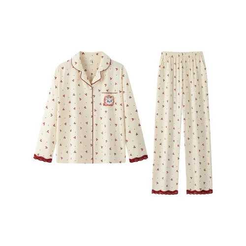 Gongdie X Disney Пижамный комплект Женские Бежевый