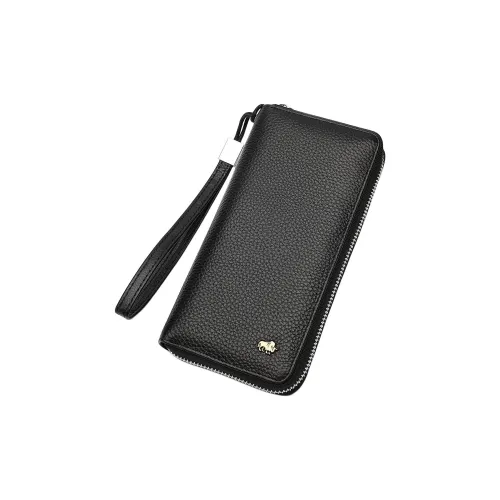 BISON DENIM Коровья кожа Кошелек Стандартный Мужской Черный