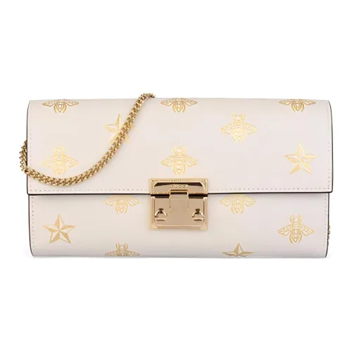 GUCCI Навесной замок Коровья кожа Замок Сумка Кошелек Сумка Сумка через плечо Клатч Сумка на плечо Женская Белая