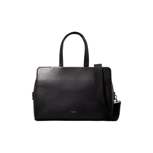 CALVIN KLEIN Кожа Тоут Сумка Сумка для покупок Сумка Женская Черная