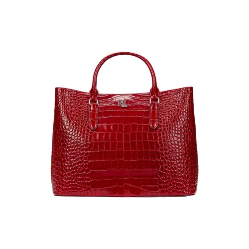 Ralph Lauren Крокодиловый узор Тисненая кожа Одно плечо Сумка Большая Женская Праздничный красный