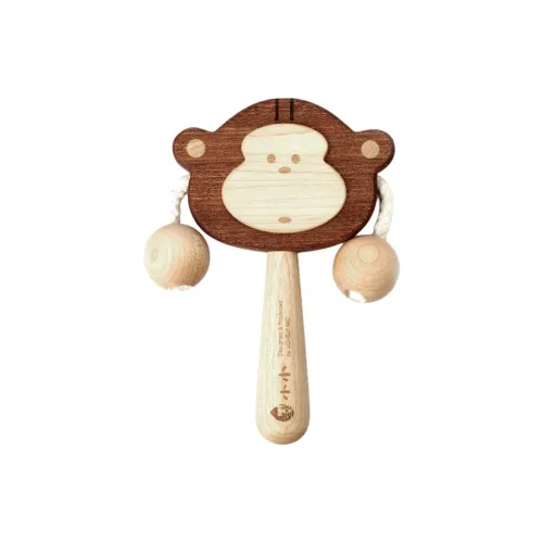 MOXIAOXIAO Pipi Обезьяна Рычалка с жевательной деревянной ручкой и качалка игрушки