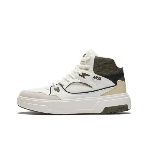 ANTA Устойчивые к истиранию Высокие Кроссовки для скейтбординга Мужские Белый Черный Зеленый