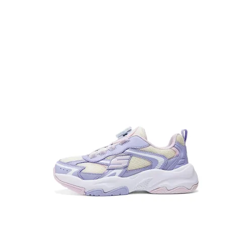 Skechers Kids Slip-resistant Abrasion-resistant Low Top Kids Lifestyle Shoes Lavender Kids Skechers Kids Скользящий устойчивый к истиранию низкий верх детская обувь для повседневной носки лаванда детский