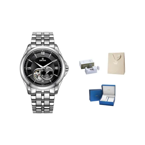 EBOHR Master Collection Механический механизм ремешок из нержавеющей стали черный циферблат мужские часы