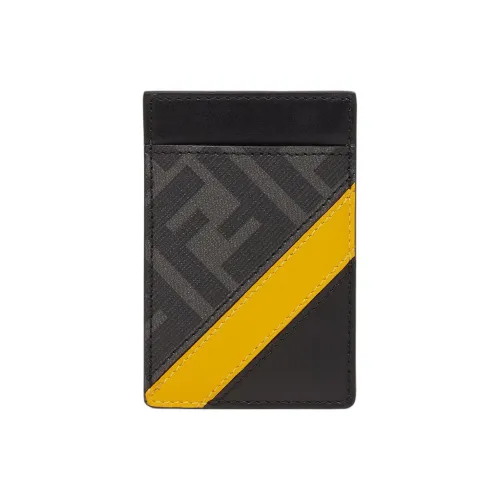 FENDI Кредитница MagSafe FENDI DiagonalФутляр Для Пластиковых Карт Из Ткани С Узором FF Черного Цвета