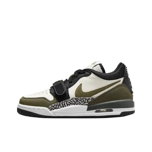 Jordan Air Джордан Legacy Амортизация Износостойкий Низкий Топ Детские Баскетбольные Кроссовки Белый