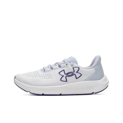 Under Armour Charged Pursuit 3 Беговые кроссовки Низкий топ Белый фиолетовый Женские