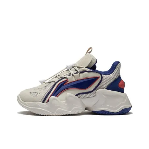 LINING YOUNG Kunpeng Slip-resistant Abrasion-resistant Lightweight Cushioned Low-top Kids Lifestyle Shoes Gray Blue LINING YOUNG Kunpeng Противоскользящий Устойчивый к износу Легкий Амортизирующий Низкий верх Детские повседневные туфли Серый Синий