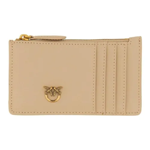 PINKO Кожа Кожаный кошелек для карт Женские Бежевый