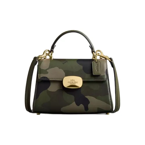 COACH Eliza Гладкая кожа Через плечо Одно плечо Сумка Мини Женская Темный Кипарис