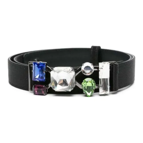 GIORGIO ARMANI Телячья кожа Кожаные ремни Женские Черный Ширина 3,5CM