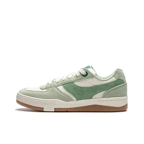 LiNing Slip-resistant Abrasion-resistant Low-top Skateboard Shoes Women's Beige Green LiNing Противоскользящие Износостойкие Низкие Кроссовки для Скейтбординга Женские Бежево-зеленые
