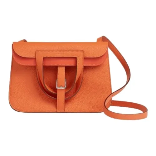 HERMES Halzan Clemence Bullock Кожа Horseshoe Сумка Сумки через плечо Сумка на плечо Женская 93 Оранжевый Оранжевый Hermes