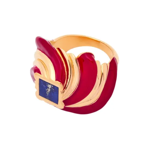 LOEWE Серебряные Кольца Женские Золото Бордовый