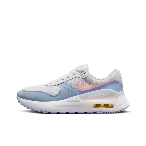 Nike Air Max System Low Топ Повседневный Беговые кроссовки Женские Белый Синий Розовый