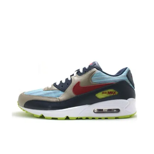 Nike Air Max 90 Low Топ Повседневная обувь Мужская Синий Золото Цвет