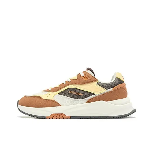 QIAODAN Дышащий и Легкий Низкий Топ Casual Мужской Коричневый Желтый