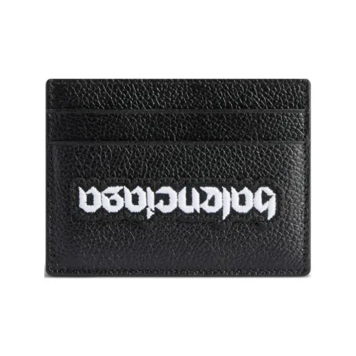 Balenciaga Cash Cow Кожаный держатель для карт Мужской Черный