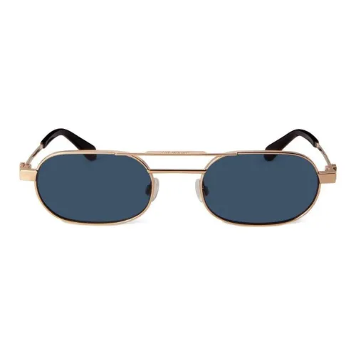 OFF Белый Металл Ацетат Полиамид Aviator Солнцезащитные очки Мужской Золотой