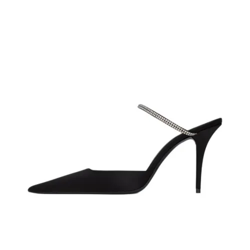 SAINT LAURENT Домашние тапочки 9 см Женские Черные