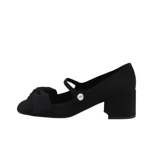 Valentino Туфли Мэри Джейн с грубым каблуком женские черные