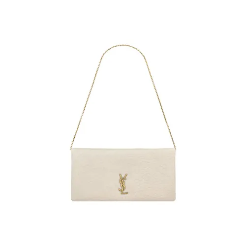 SAINT LAURENT Рельефная овечья кожа сумка через плечо мини женская винтажный белый
