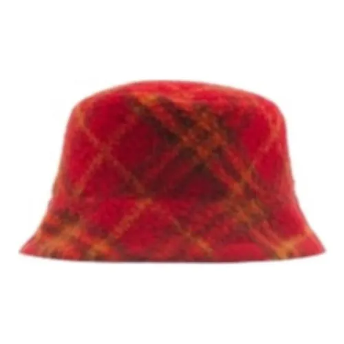 Burberry Полиэстер Шерсть Волокна Панамы Унисекс Красный Черный