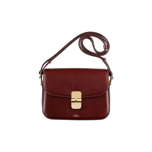 A.P.C Grace Smooth Calfskin Crossbody Bag Shoulder Bag Small Women's Burgundy A.P.C Grace Гладкая Телячья Кожа Сумка через плечо Сумка на плечо Маленькая Женская Бургунди