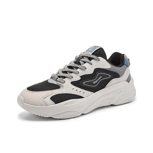 QIAODAN Дышащий и Легкий Низкий Топ Casual Мужской Белый Черный