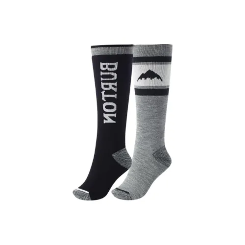 BURTON 2 шт Серый + Черный Женские Колено высокие Носки