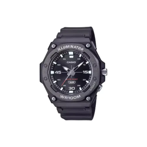 CASIO MW 620H Collection Кварцевый механизм Смольный ремешок Часы Унисекс Черный циферблат