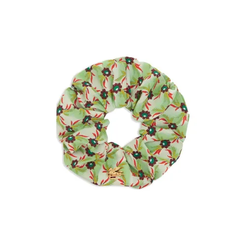 ETRO Шелковая резинка для волос женская зеленая