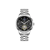 Серебряный корпус с черным циферблатом